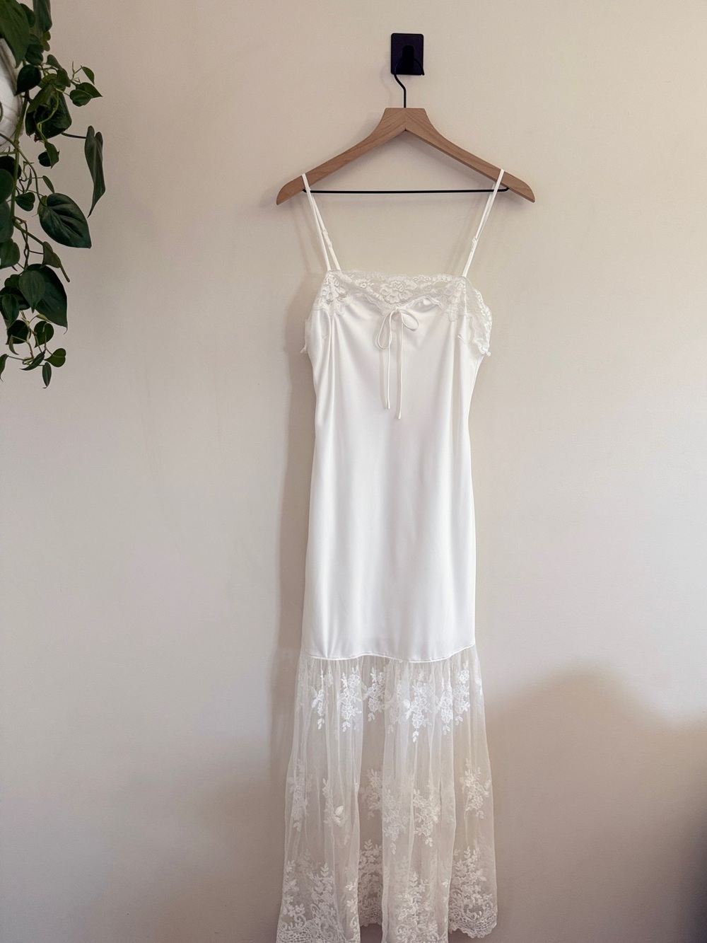 NWT Thirty Thirty White Lace Slip Dress Medium Cottagecore Bridal Midi Maxi